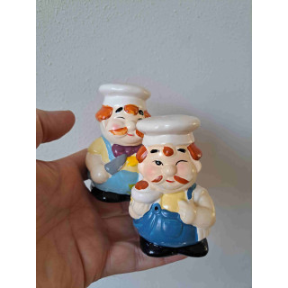Baker en Slager peper en zoutstel van aardewerk