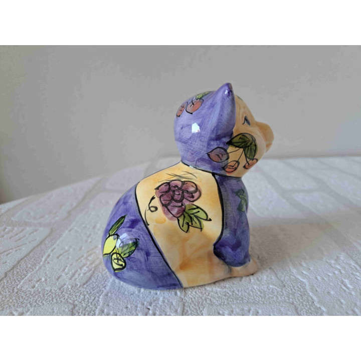 Varken met Beschilderde Bloemen Beeldje, Porselein L10xB7xH10cm
