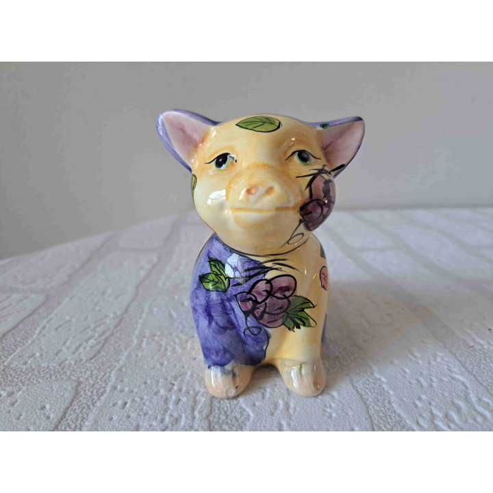 Varken van porselein met beschilderd bloemen - dierfiguren