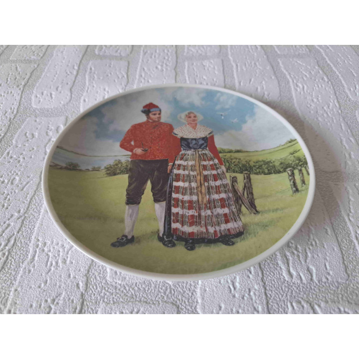 Deense klederdracht porselein wandbord D20 cm - wandborden