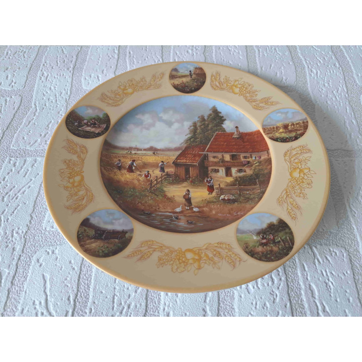 Wandbord Graan Oogst 1989 Weiden Jaaruitgave