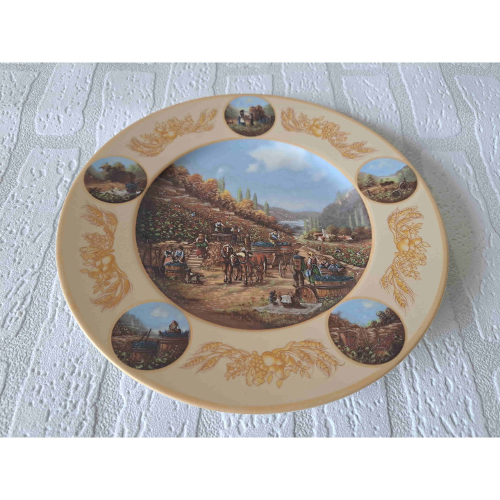 Druivenoogst 1990 Seltmann Weiden wandbord Jaaruitgave - wandborden