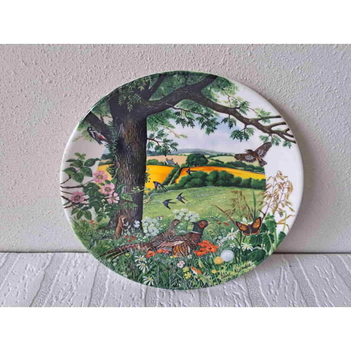 Weilanden specht Fazant zwaluw Wedgwood wandbord D21.5cm
