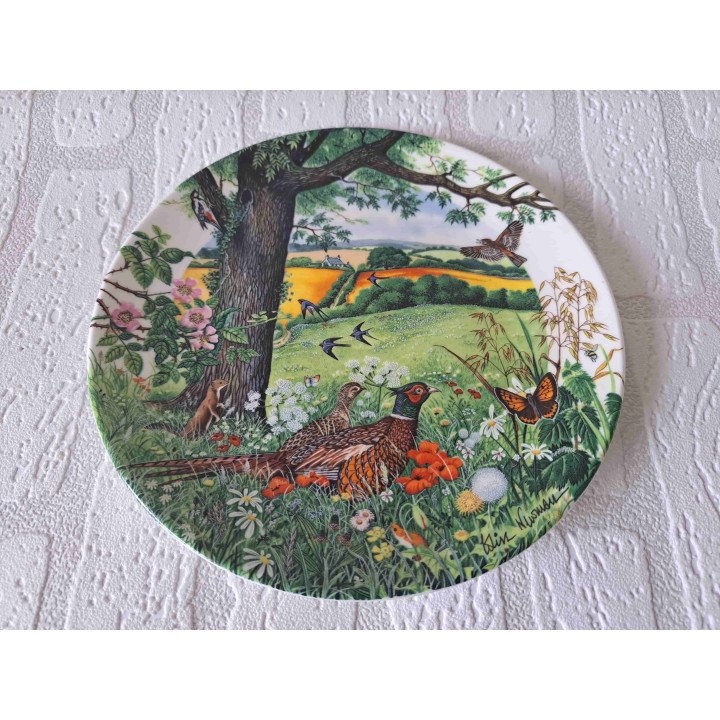 Wedgwood wandbord Weilanden vogels - met certificaat D21.5cm