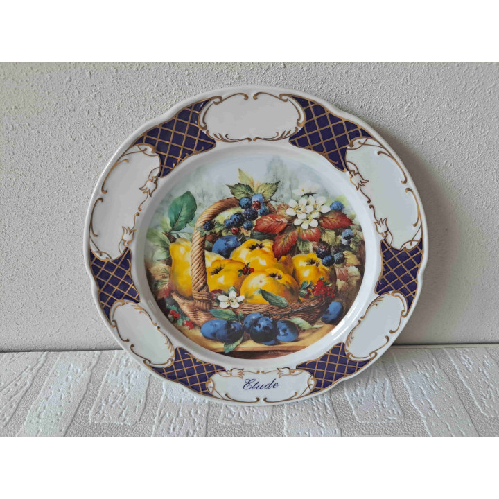 Etude met kweeperen 1992 Schirnding Bavaria wandbord
