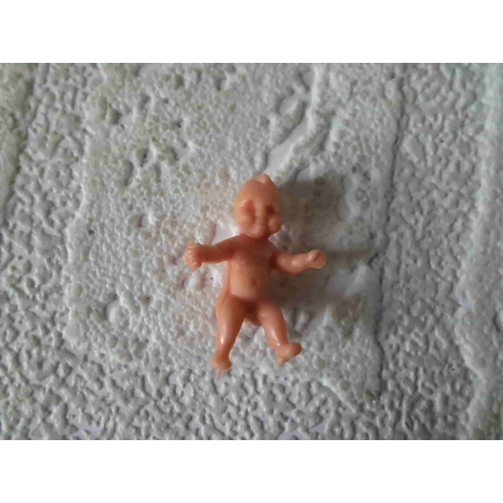 Rubber baby wit poppetje 1:24 poppenhuis 2x2x1.5cm - Poppenhuis miniatuur