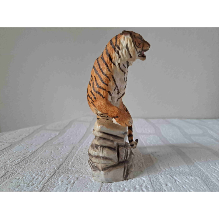 Siberische tijger van porselein Franklin mint 9x6.5x15.5cm - dierfiguren