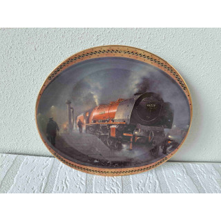 Hertogin van de nacht stoomtrein Davenport Pottery ovaal wandbord