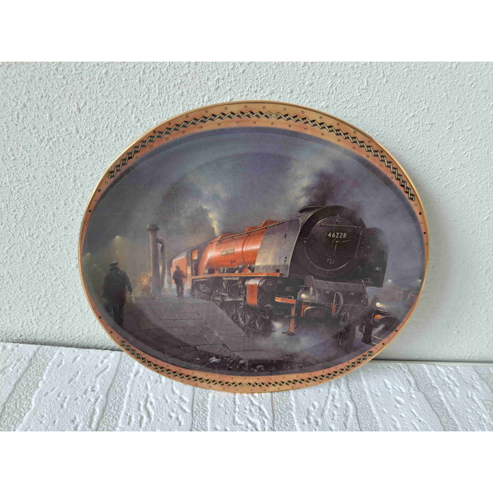 Hertogin van de nacht stoomtrein Davenport Pottery ovaal wandbord