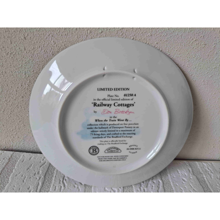 Spoorweghuisjes stoomtrein Davenport ovaal wandbord D20 cm - wandborden
