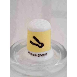 Flag of Maurik in the municipality of Buren on a porcelain thimble