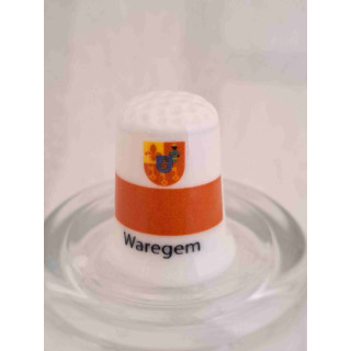 Vlag van Waregem in Belgie vingerhoedje