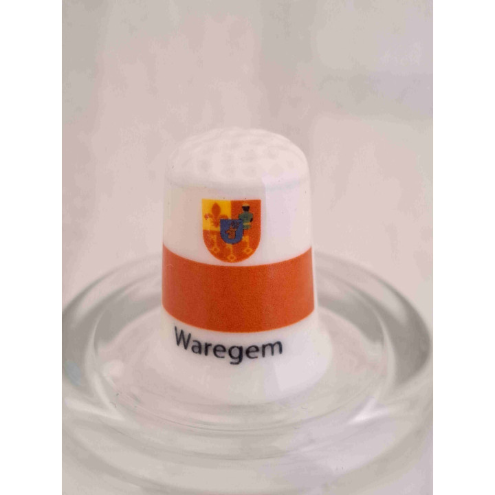 Vlag van Waregem in Belgie vingerhoedje