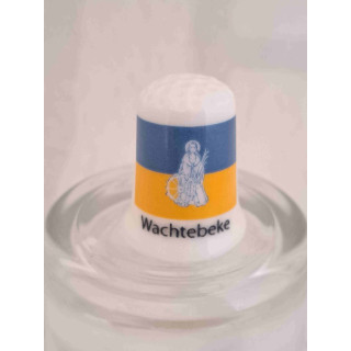 Vlag van Wachtebeke in Belgie vingerhoedje