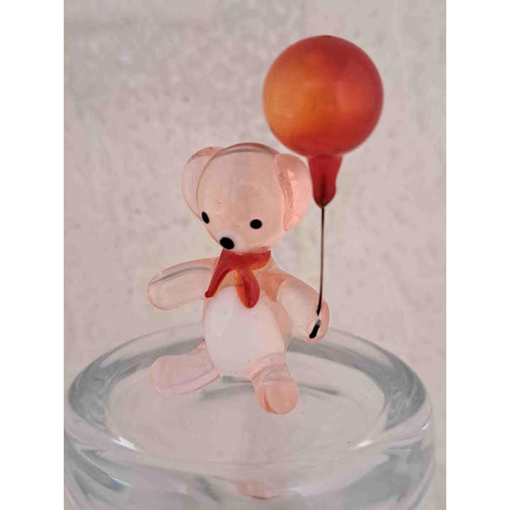 Beer van glas met ballon L2.5 x B2 x H5.5 cm- dierfiguren