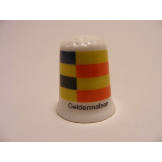 Geldermalsen gemeentevlag op een vingerhoedje