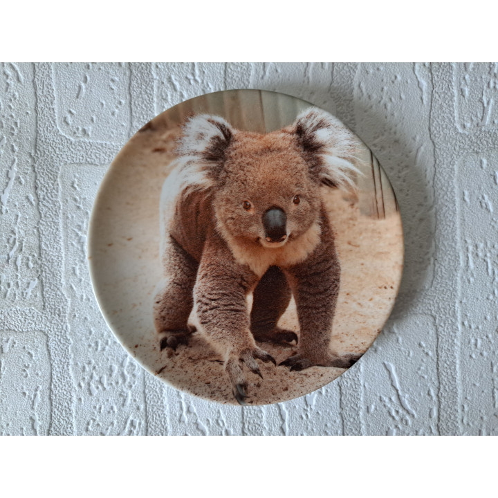Ontbijtbord met Koala beer afbeelding, porselein D16cm - handgemaakt