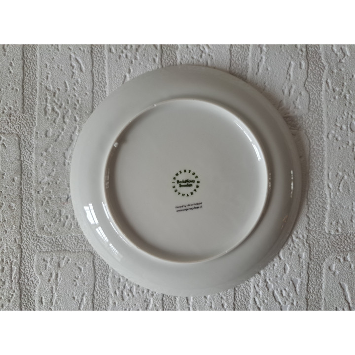 Ontbijtbord Volkswagen bussen, porselein D17x2cm geel - handgemaakt