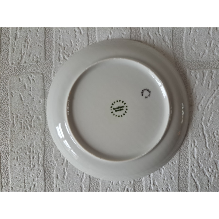 Ontbijtbord Volkswagen bus, surfplank, porselein D17x2cm gl - handgemaakt