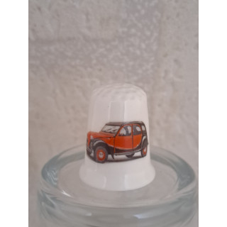 Citroen 2CV Charleston Roodoranje-zwarte vingerhoedje
