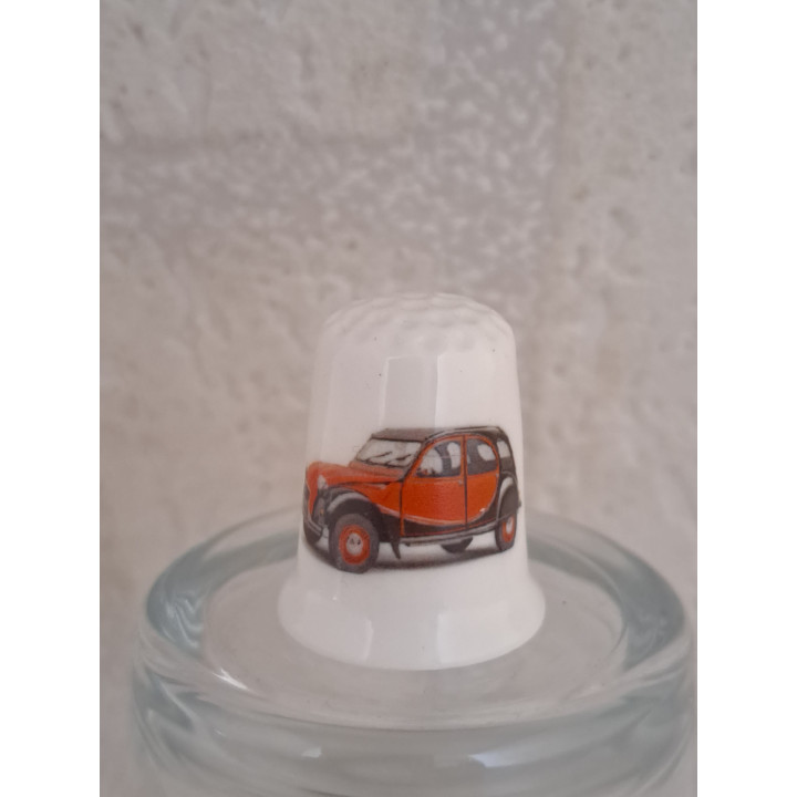 Citroen 2CV Charleston Roodoranje-zwarte vingerhoedje