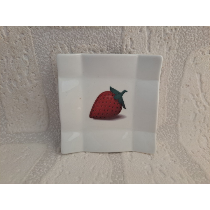 Amuse schaaltje met aardbei afbeelding - handgemaakt