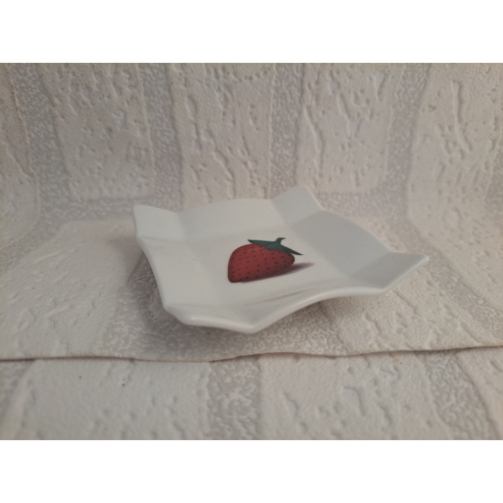 Amuse schaaltje met aardbei afbeelding - handgemaakt