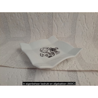 Porselein amuse schaaltje fotograaf en camera 8x8x1.5cm