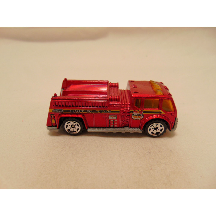 Brandweerauto water pumper truck Matchbox roodbruin