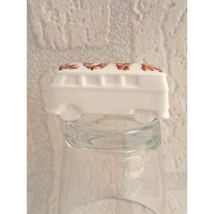Porcelain Miniature VW Bus LOVE Letters Hand-Printed