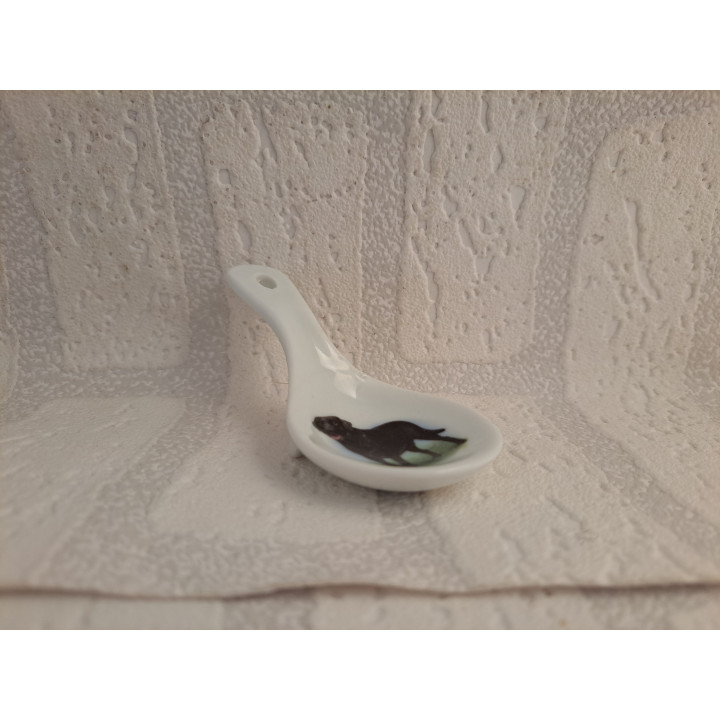 Lepel schaaltje van porselein met Labrador hond 10x5x5cm - handgemaakt