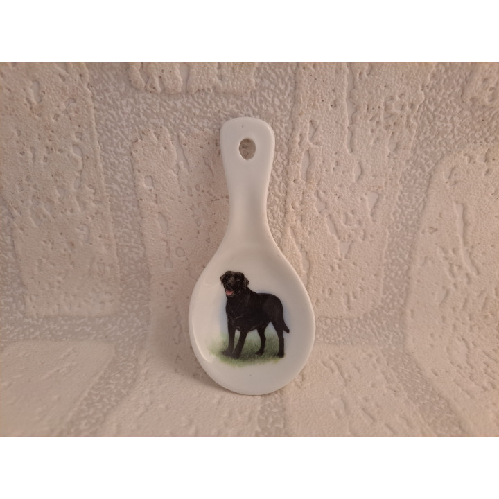 Lepel schaaltje van porselein met Labrador hond 10x5x5cm - handgemaakt