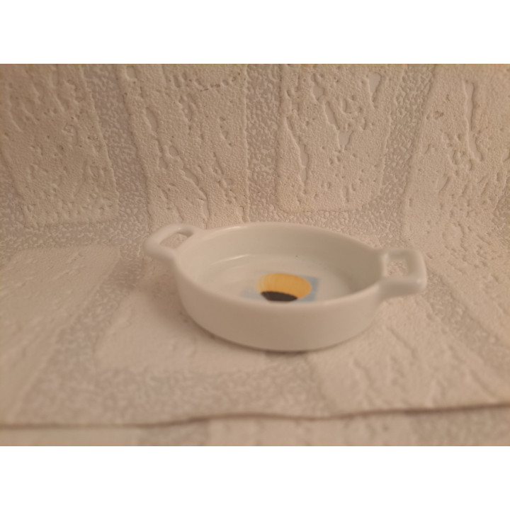 Amuseschaaltje met gele luchtballon, porselein 8.5x6x2cm - handgemaakt