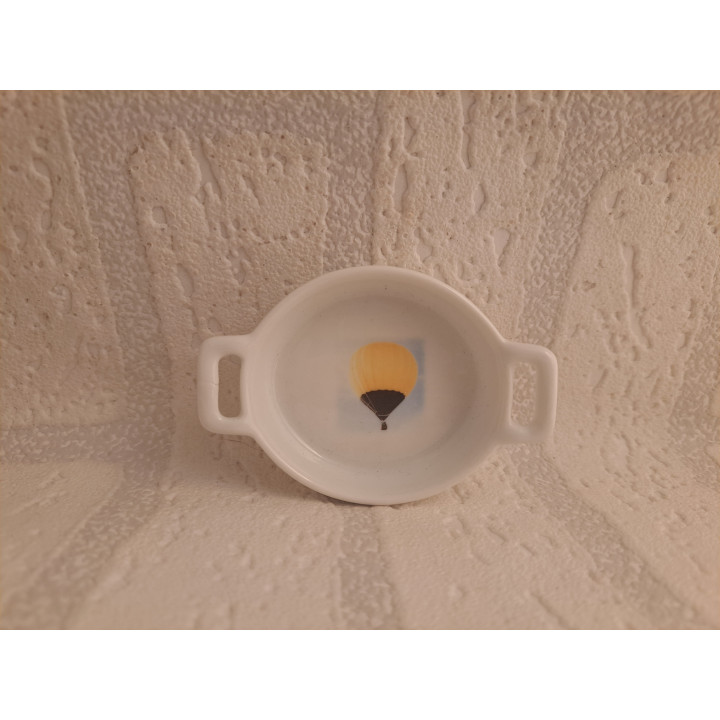 Amuseschaaltje met gele luchtballon, porselein 8.5x6x2cm - handgemaakt