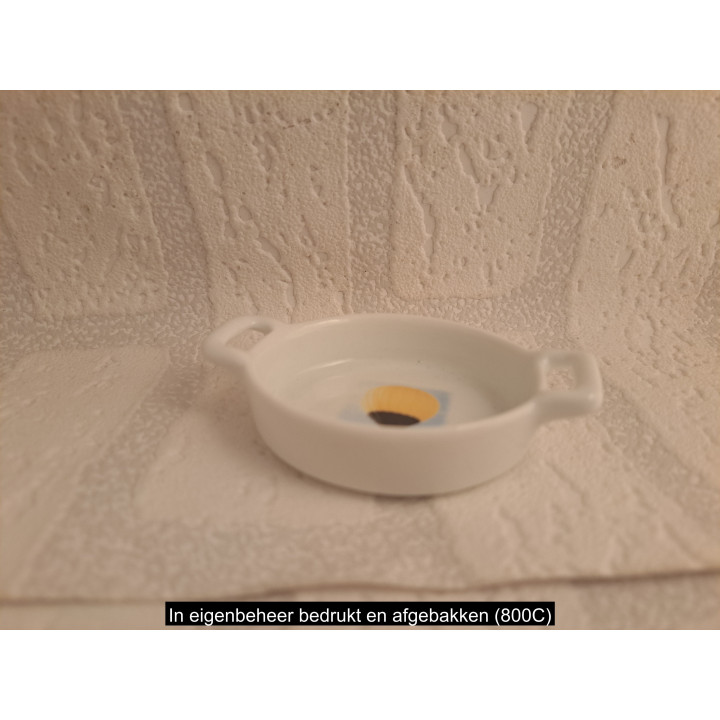 Amuseschaaltje met gele luchtballon, Porselein 8.5x6x2cm