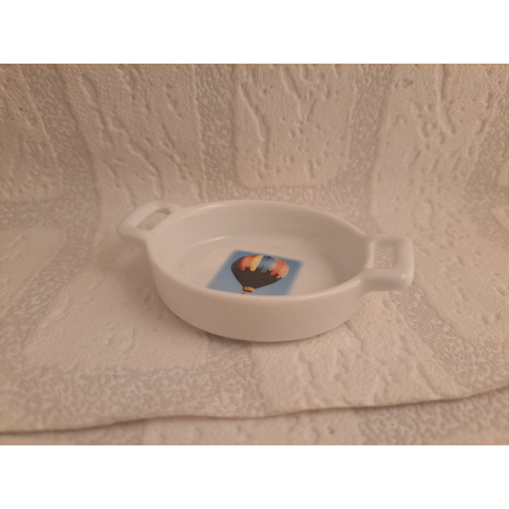 Amuseschaaltje met een luchtballon, porselein 8.5x6x2cm - handgemaakt