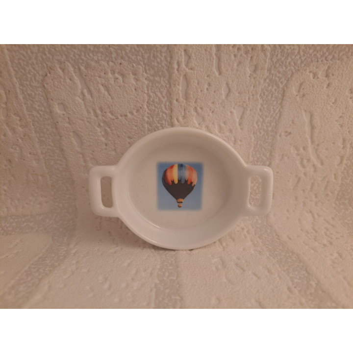 Amuseschaaltje met een luchtballon, porselein 8.5x6x2cm - handgemaakt