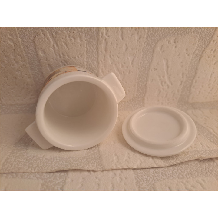 Suikerpotje met 50 euro bankbiljet, porselein D7xH8cm - handgemaakt