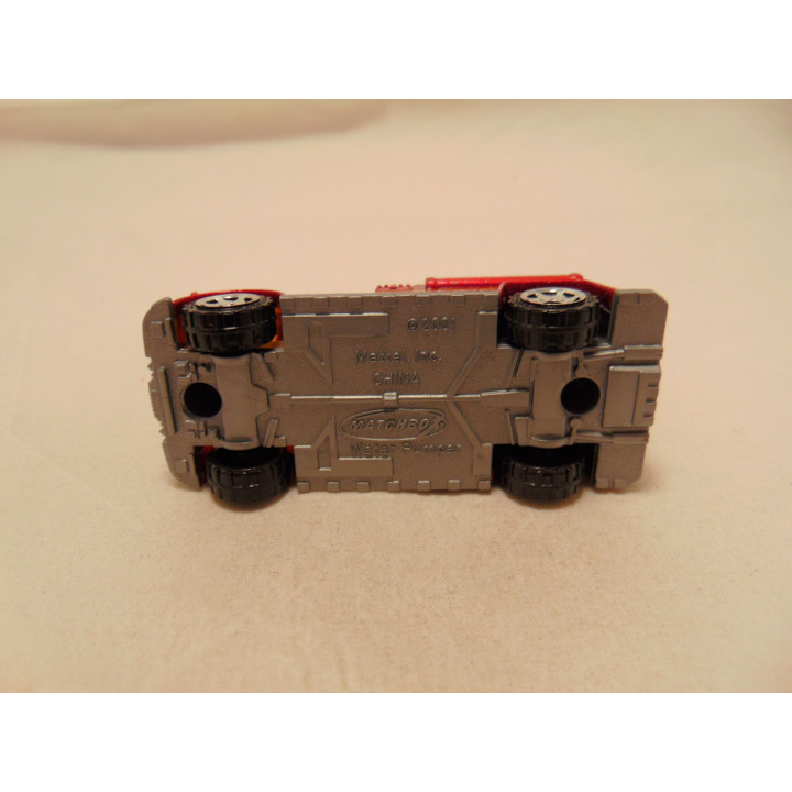 Brandweerauto water pumper truck Matchbox roodbruin