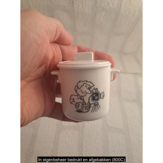 Suikerpotje met fotograaf met camera, porselein D7xH8cm