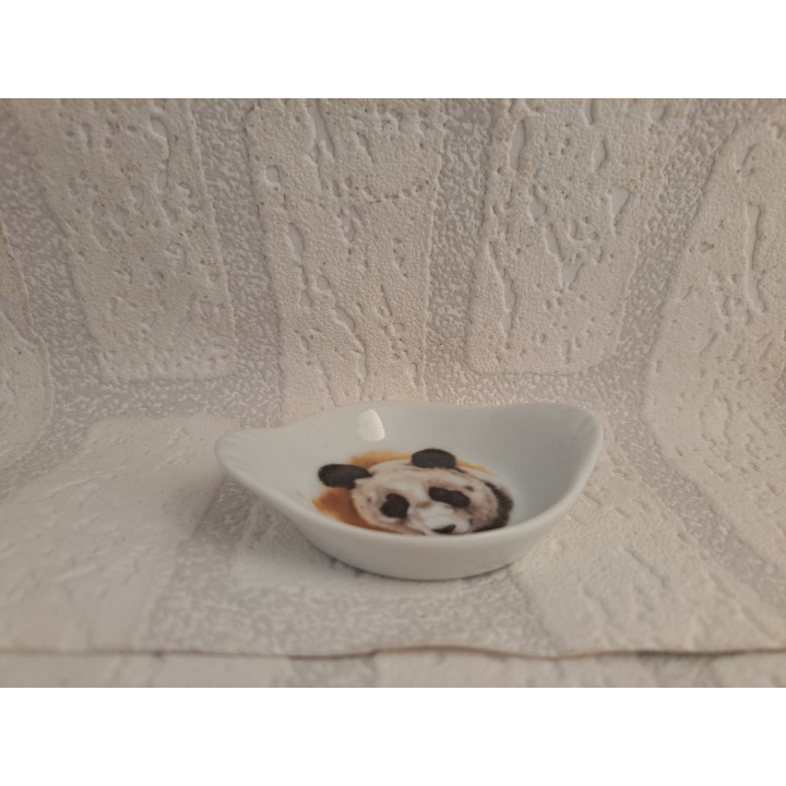 Amuseschaaltje van porselein met een panda afbeelding - handgemaakt