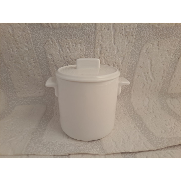 Suikerpotje met Nederlandse zeilschepen, porselein D7xH8cm - handgemaakt