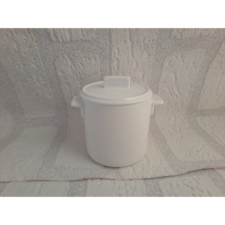 Suikerpotje met accordeon, porselein D7xH8cm - handgemaakt