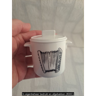 Suikerpotje met accordeon, porselein D7xH8cm