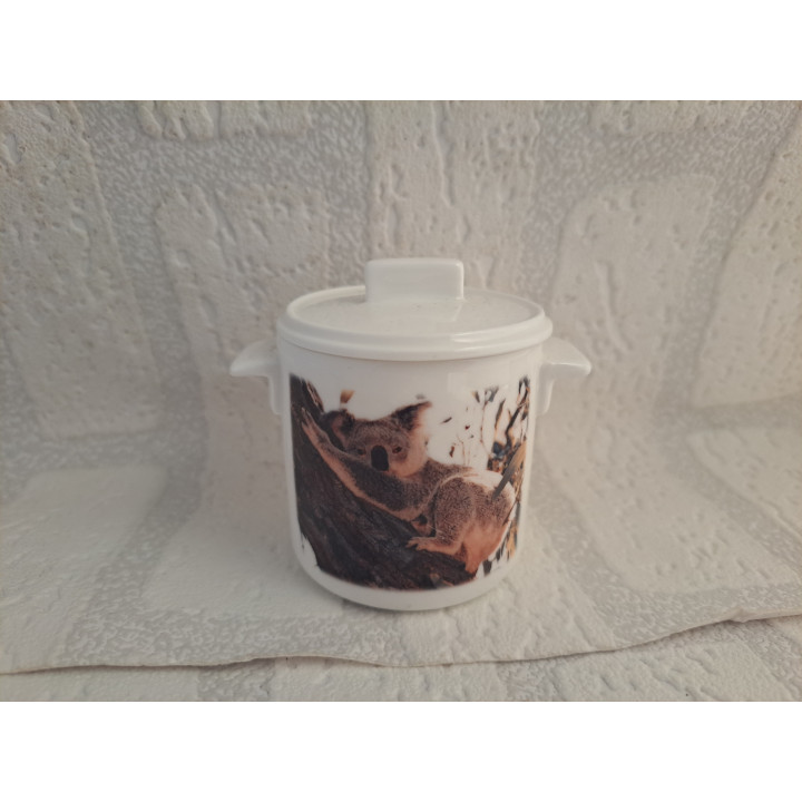 Suikerpotje van porselein met een koala beer B7xH8cm - handgemaakt