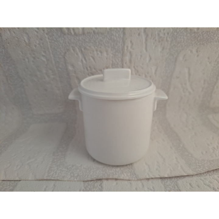 Suikerpotje van porselein met zwemmende dolfijnen B7xH8cm - handgemaakt