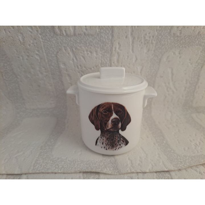 German Shorthaired Pointer Sugar Bowl Porcelain