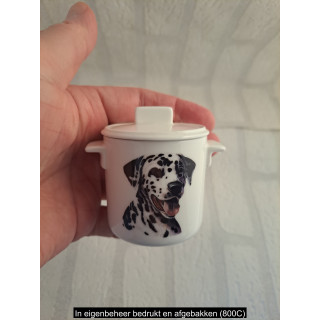 Suikerpotje van porselein met een Dalmatiër hond B7xH8cm