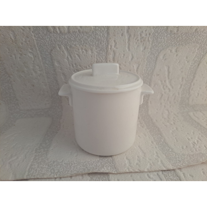 Suikerpotje met een Nederlandse trein, porselein D7xH8cm - handgemaakt