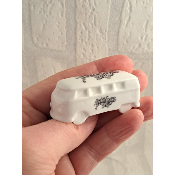 Volkswagen bus PEACE AND LOVE - porcelain collectible